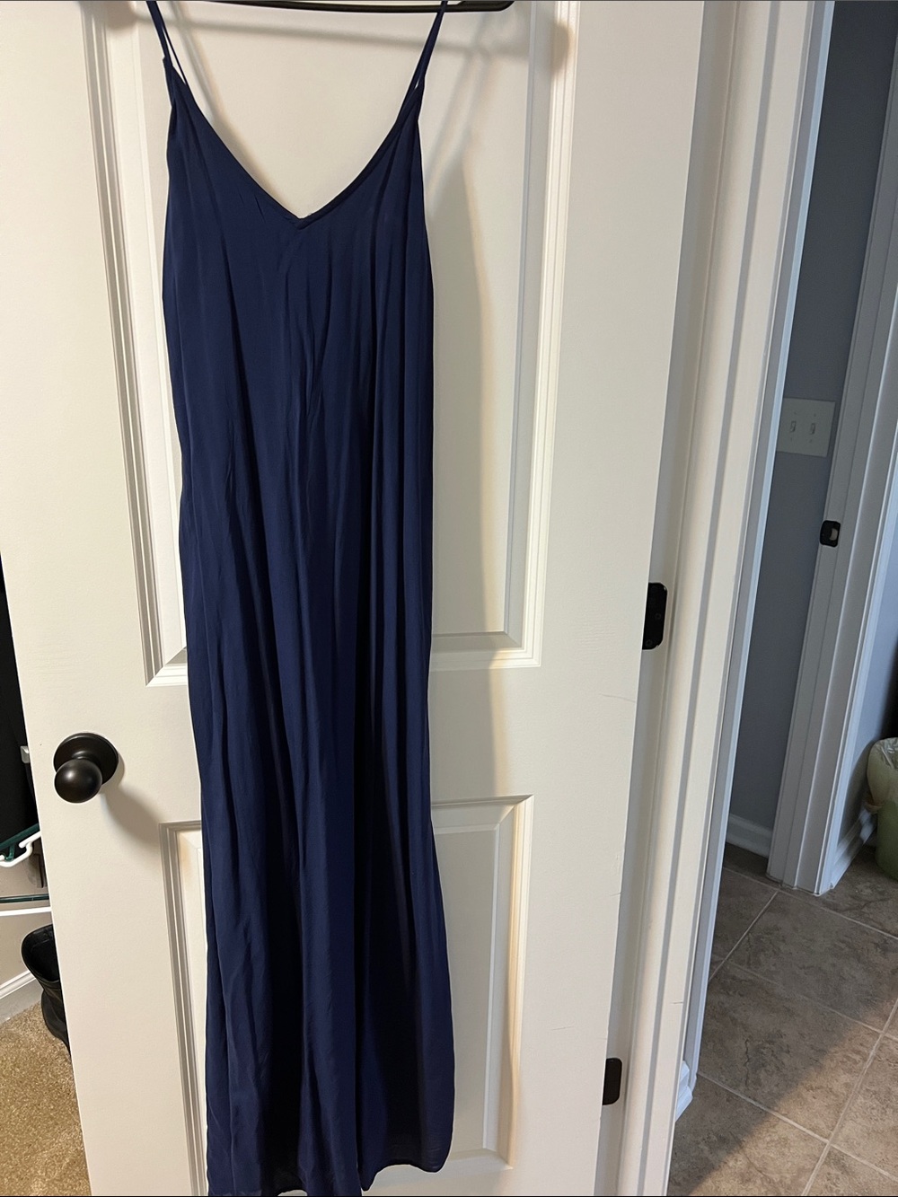 Navy Slip Maxi Dress with Spaghetti Straps old Navy